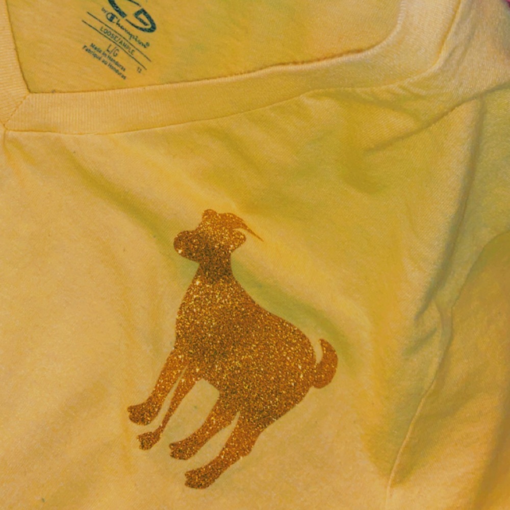 Yellow female ‘Goat’ vinyl shirt